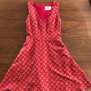 Anthropologie Red Giraffe Dress